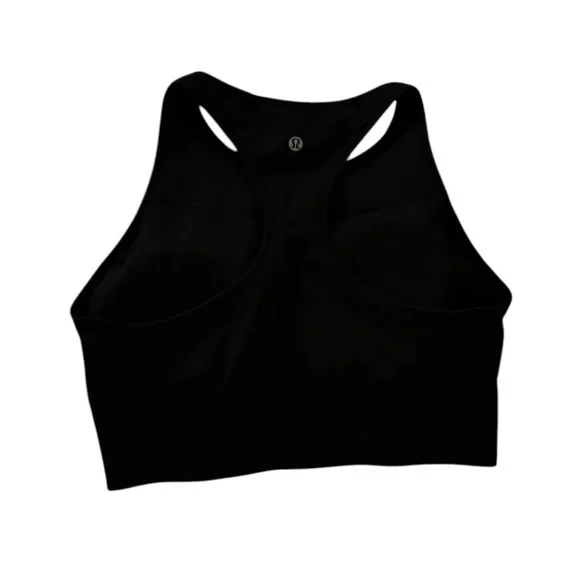 Lululemon Ebb to Train Bra, Black, Size 12 high neck racerback - Picture 4 of 7